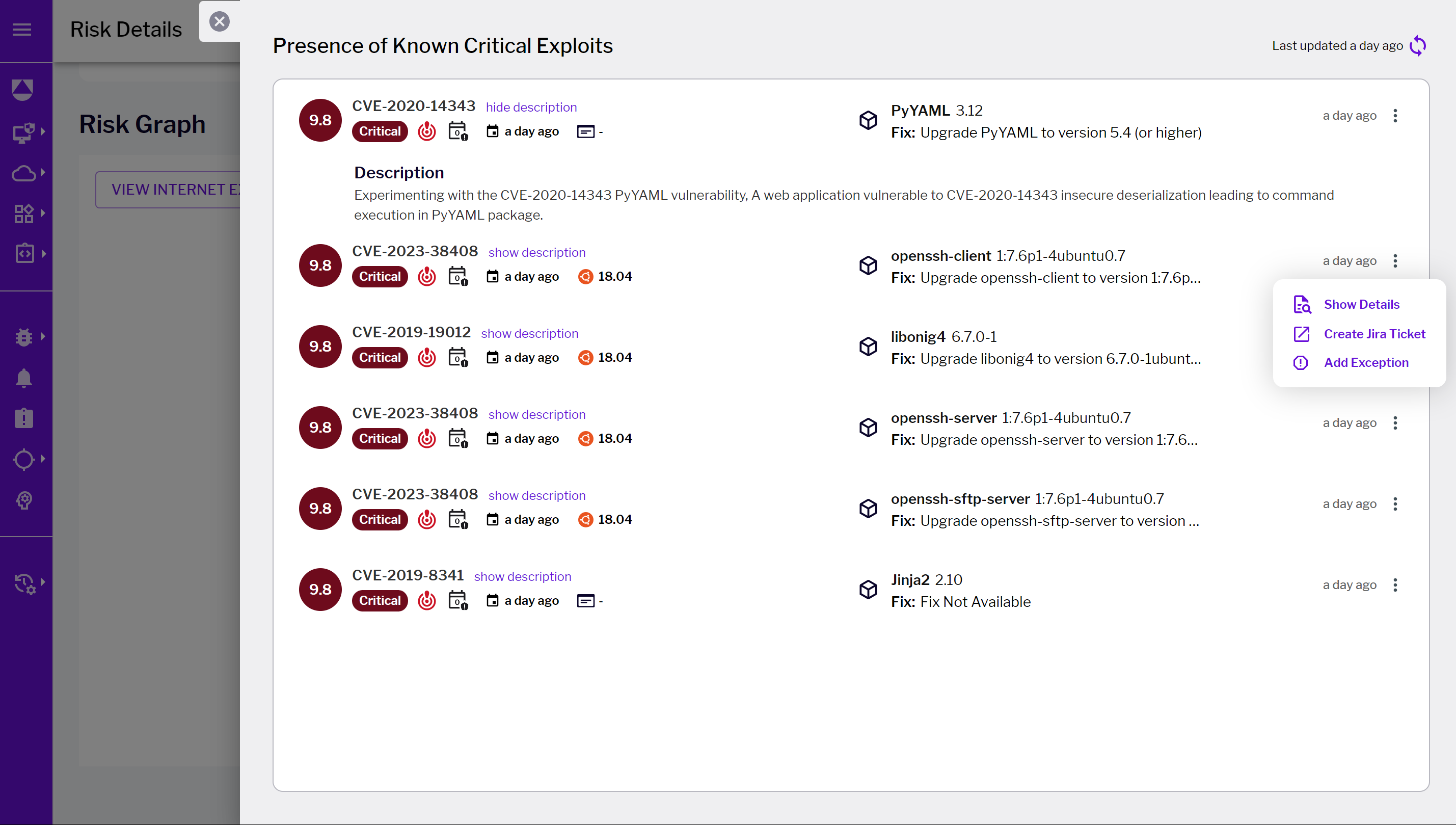 Critical exploits details page