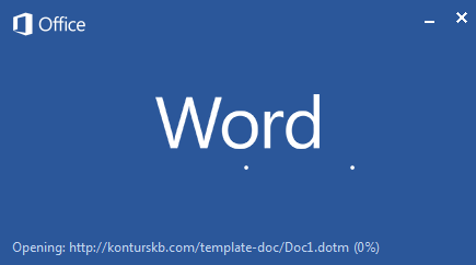 Document opening the downloaded malicious DOTM template.