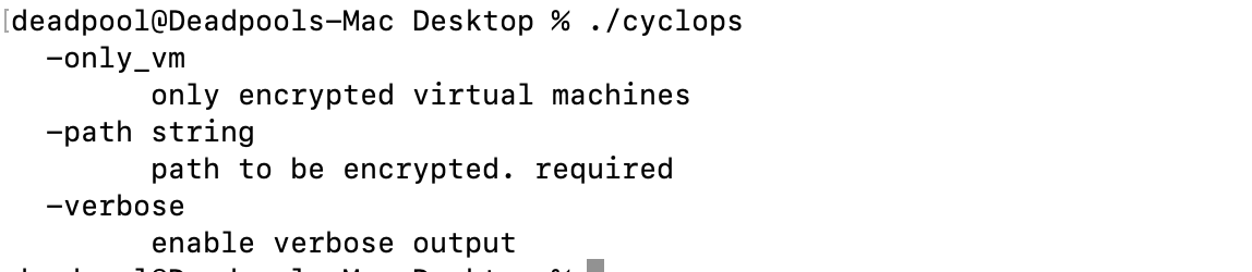 Cyclops ransom execution command