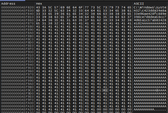 Cyclops ransomware / stealer checking random file in \system32 folder