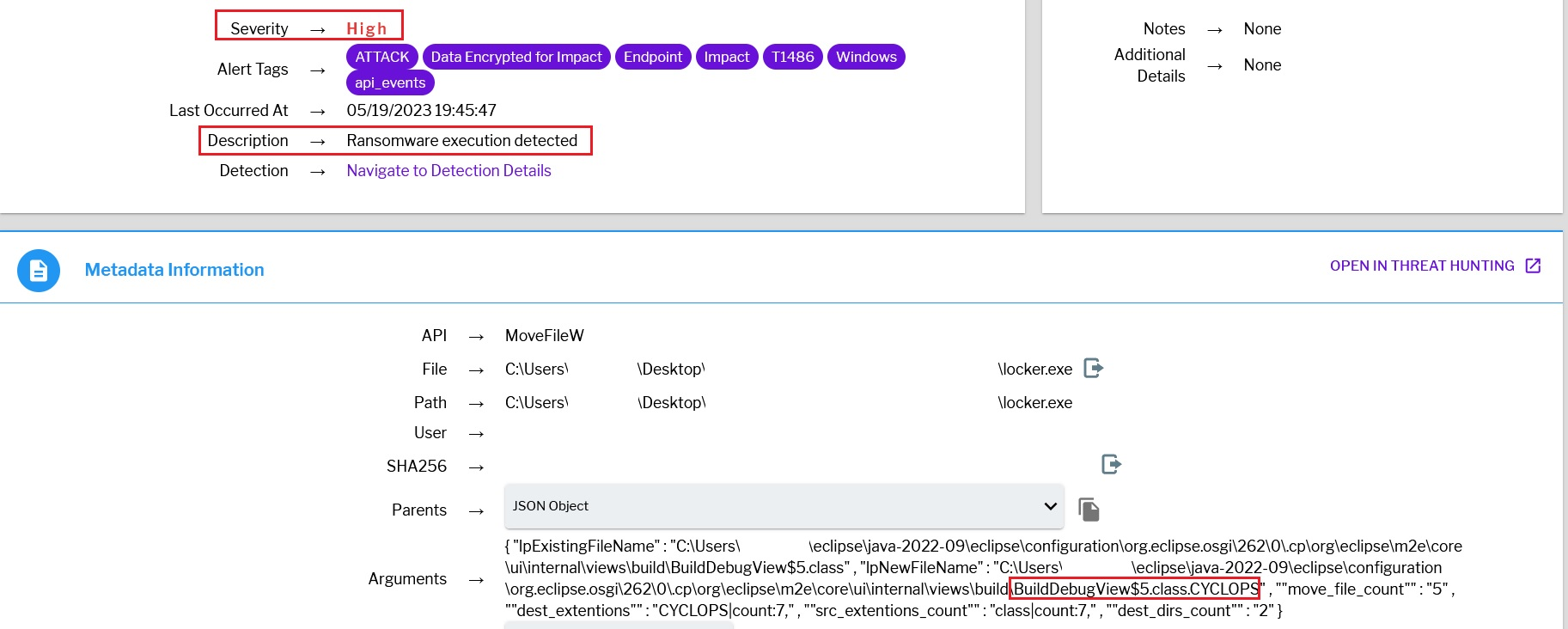 Cyclops ransomware / stealer Uptycs detection – Windows