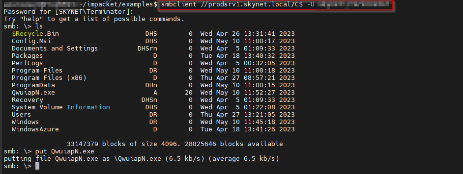 Figure 1 File Transfers to Windows from Linux System