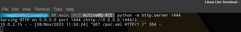 Figure 1 - Hosting the malicious XML via Python HTTP server