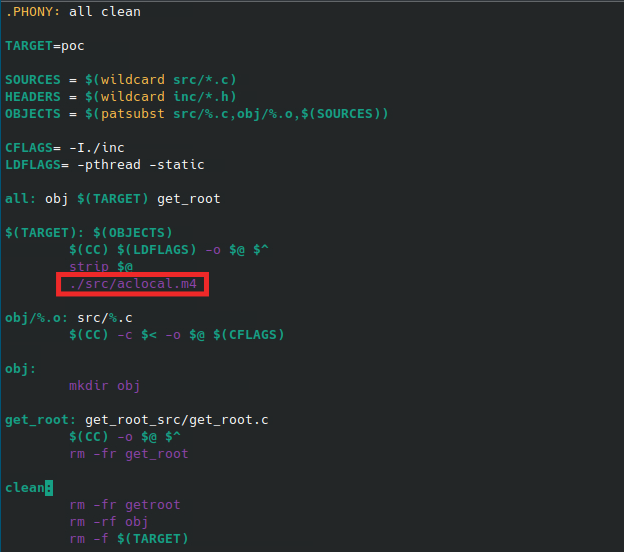 Figure 2 - The offending makefile