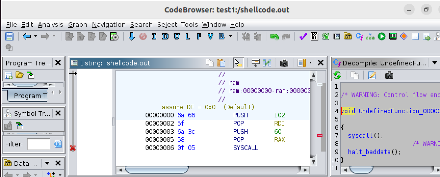 Figure 2 - Decompiled view of the shellcode