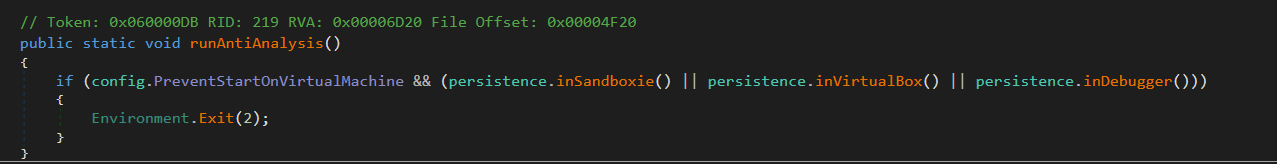 Figure 5 – Anti analysis check