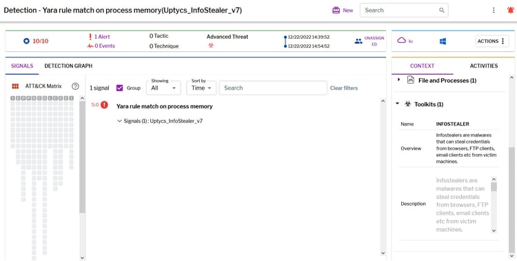 Figure 9: Uptycs EDR detection 