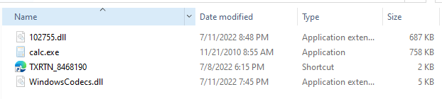 ISO file contents extracted from ZIP file produced by Qbot binary HTML file spam email
