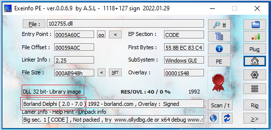 DLL file from the initial Qbot payload