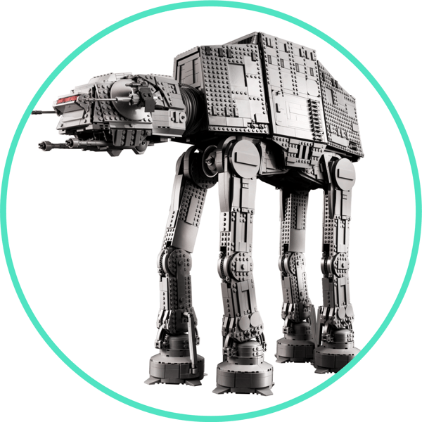 LEGO At-AT green circle for dark background