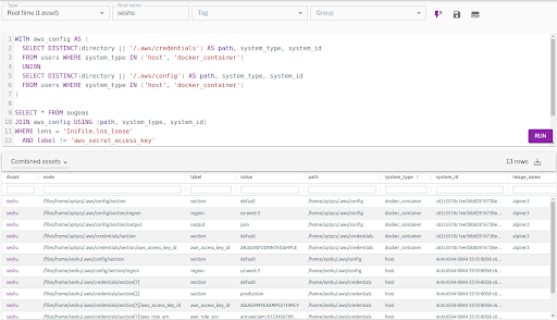 AWS access key and temporary access key ID discovered in an alpine container and it’s host.