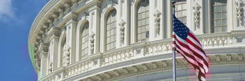 us capitol building with flag hero image