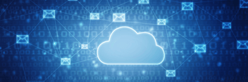 cloud icon connected to mail icons hero image