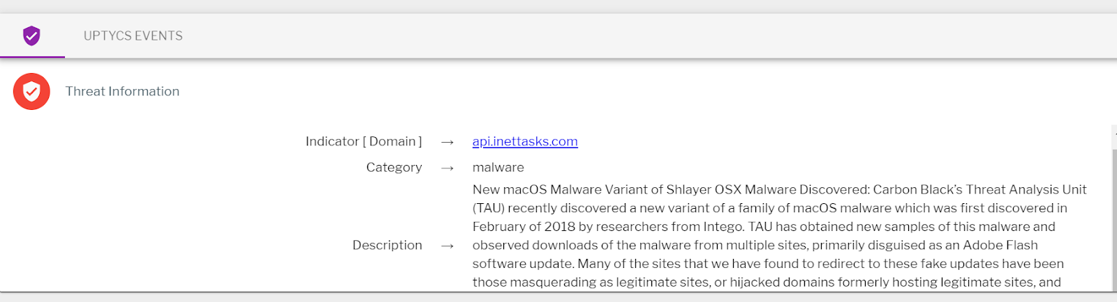 Figure 1: Threat Information in the Uptycs Platform